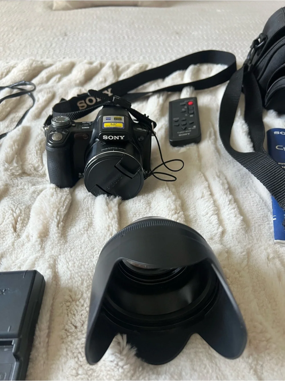 Sony Black Digital Camera Bundle with Case, Remote & Accessories